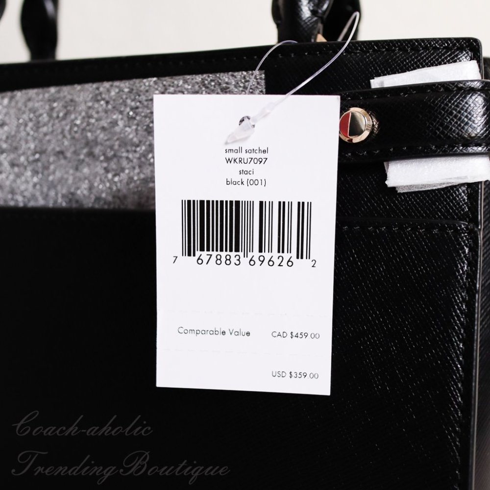 Kate Spade New York Staci Small Satchel Leather Crossbody in Black - Picture 7 of 11